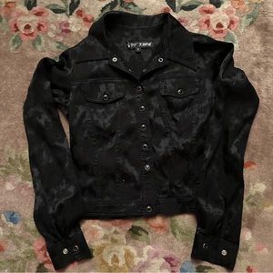 Long sleeved button-down satin-like Betsey Johnson shirt